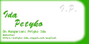 ida petyko business card